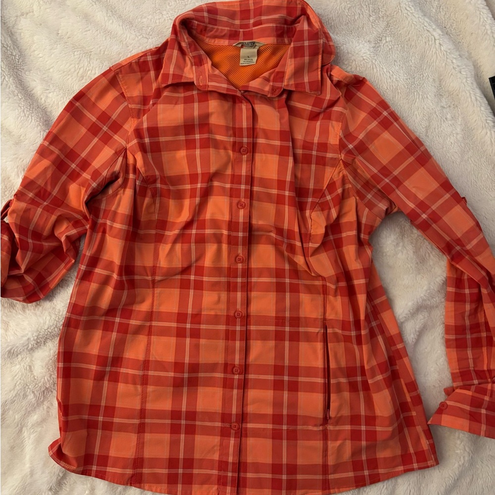 Orange and Red Plaid Button-Up Shirt Duluth Outdoor